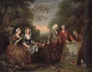 William Hogarth President Andrew and friends oil painting